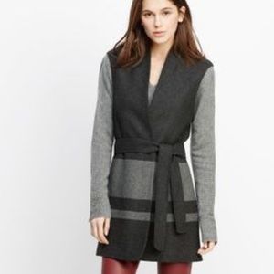 Vince Gray Wool Mix Belted Blanket Vest